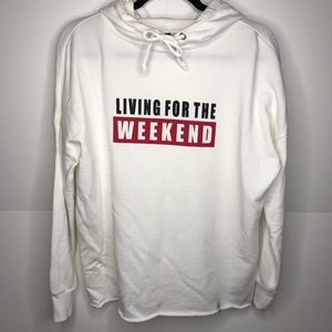 Thin white and red Divided hoodie
